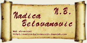 Nadica Belovanović vizit kartica